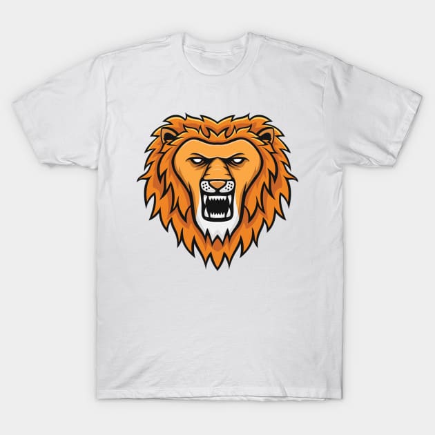 Lion vector illustration orange T-Shirt by manjavacloth